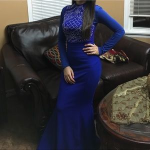 Royal blue evening dress
